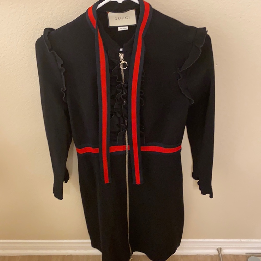 Authentic Black Gucci Zip Up Dress